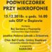 Plakat na podwieczorek przy mikrofonie w Dopiewie na 15 grudnia 2018