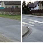 zdjęcie przed i po przebudowie drogi powiatowej