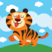 grafika rysunek tygryska na łące