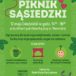 Plakat Piknik Sąsiedzki, 12 maja 2019 przy siłowni pod chmurką przy ul. Mazurskiej, Puszczykowo