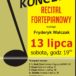 Plakat na recital fortepianowy na 13 lipca 2019