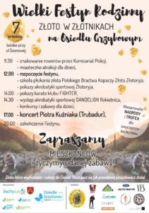 Plakat festynu rodzinnego na 7 września 2019 w Złotnikach