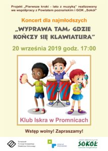 Plakat na koncert dla namłodszych na 20 września 2019 w Promnicach
