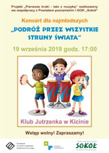 Plakat na koncert dla namłodszych na 19 września 2019 w Kicinie