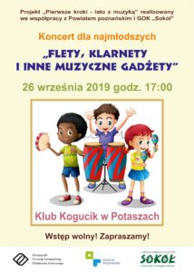 Plakat na koncert dla namłodszych na 26 września 2019 w Potaszach
