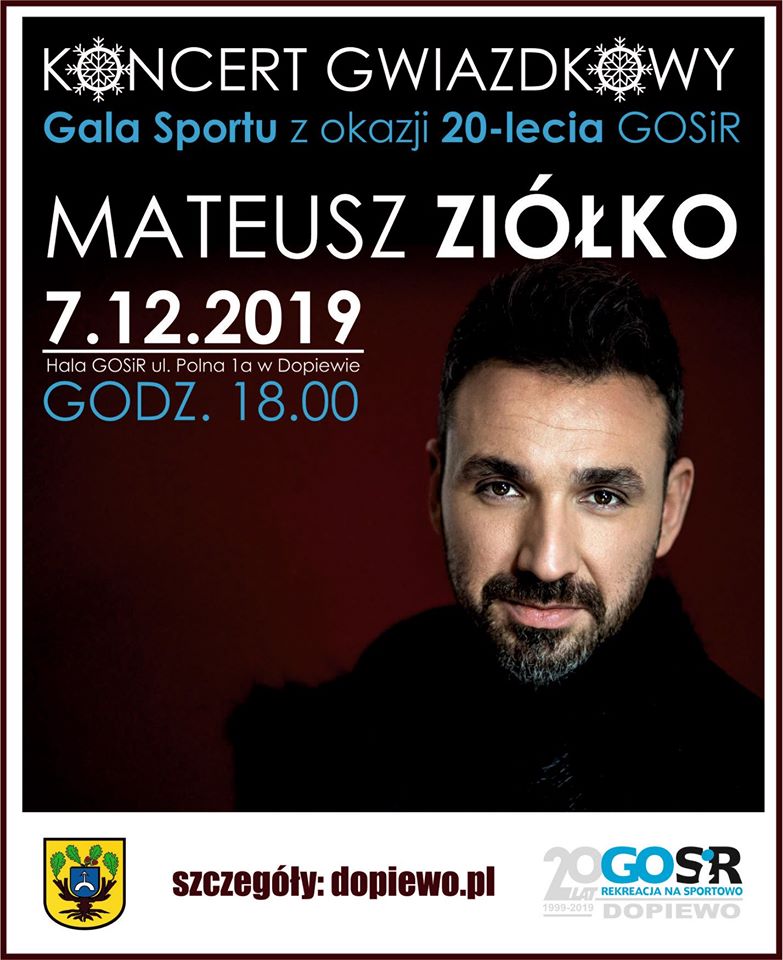 „Koncert Gwiazdkowy Gminy Dopiewo z Galą Sportu z okazji 20-lecia GOSiR”