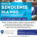 plakat bezpłatnego szkolenia dla organizacji pozarządowych z powiatu poznańskiego 21 listopada 2019 godz. 15:30-18:45