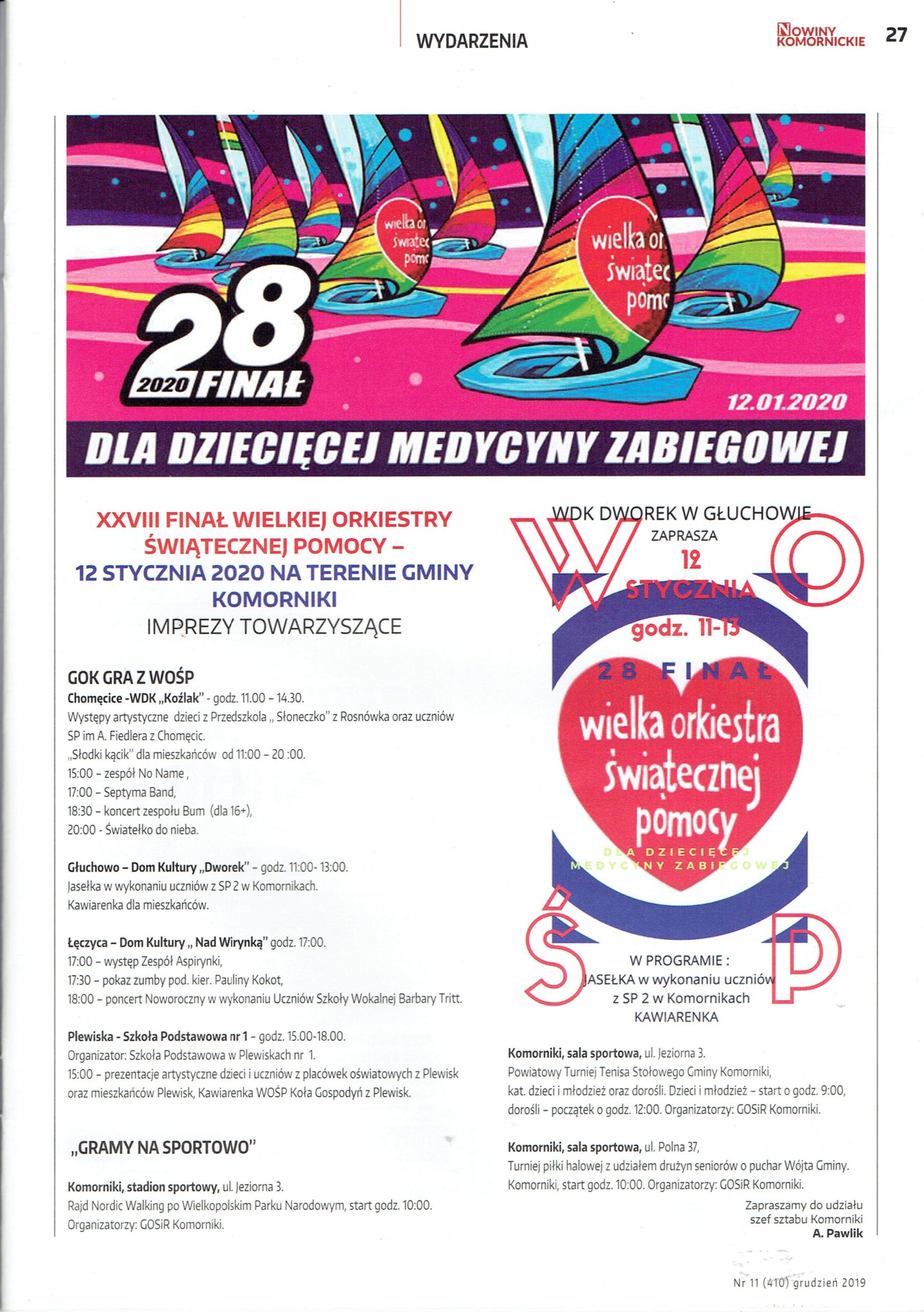 28 Finał WOŚP w Gminie Komorniki