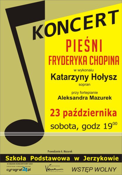 Plakat konceru pieśni Chopina