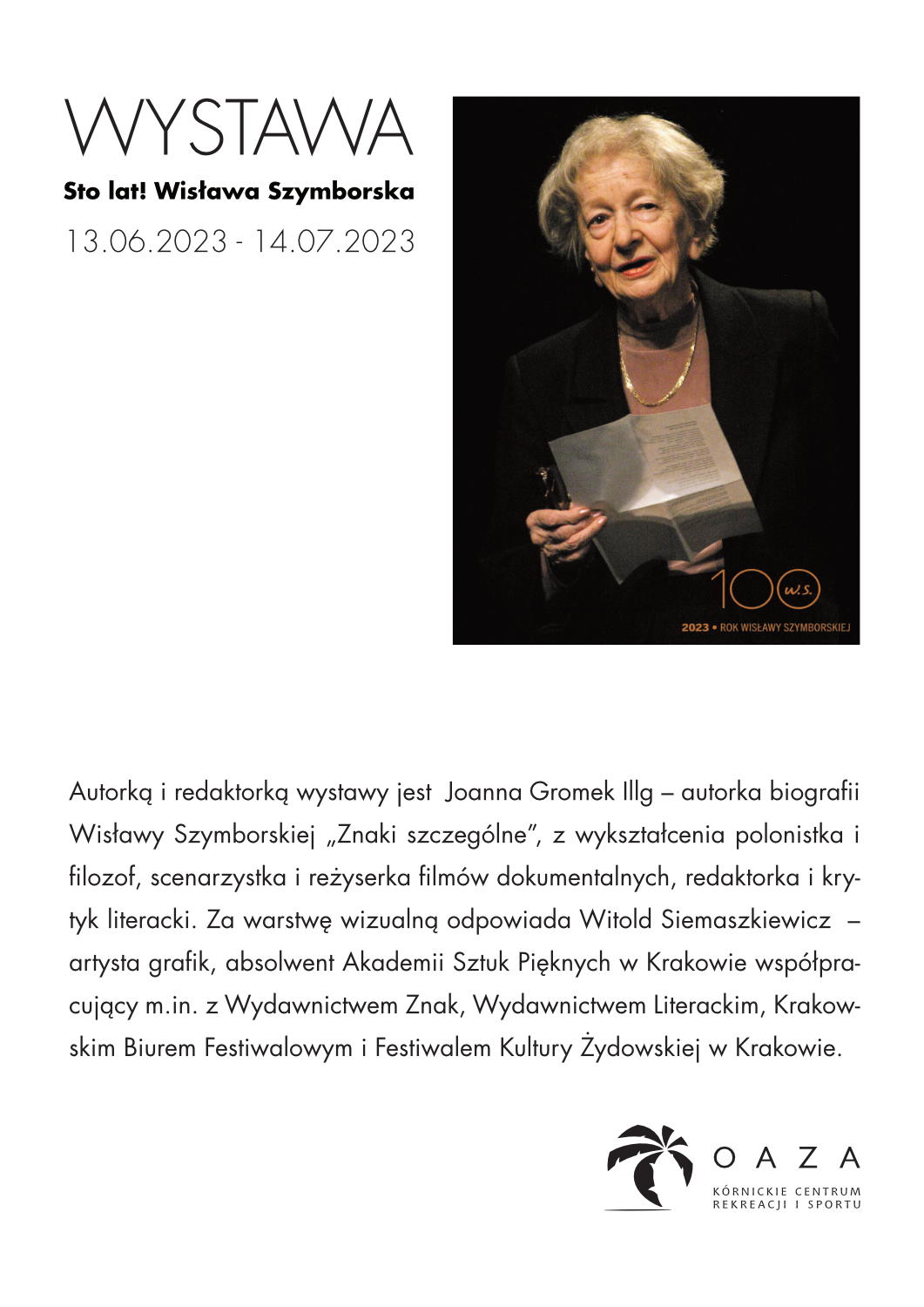 Wystawa "STO LAT! Wisława Szymborska"