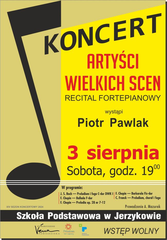 plakat dot. recitalu fortepianowego