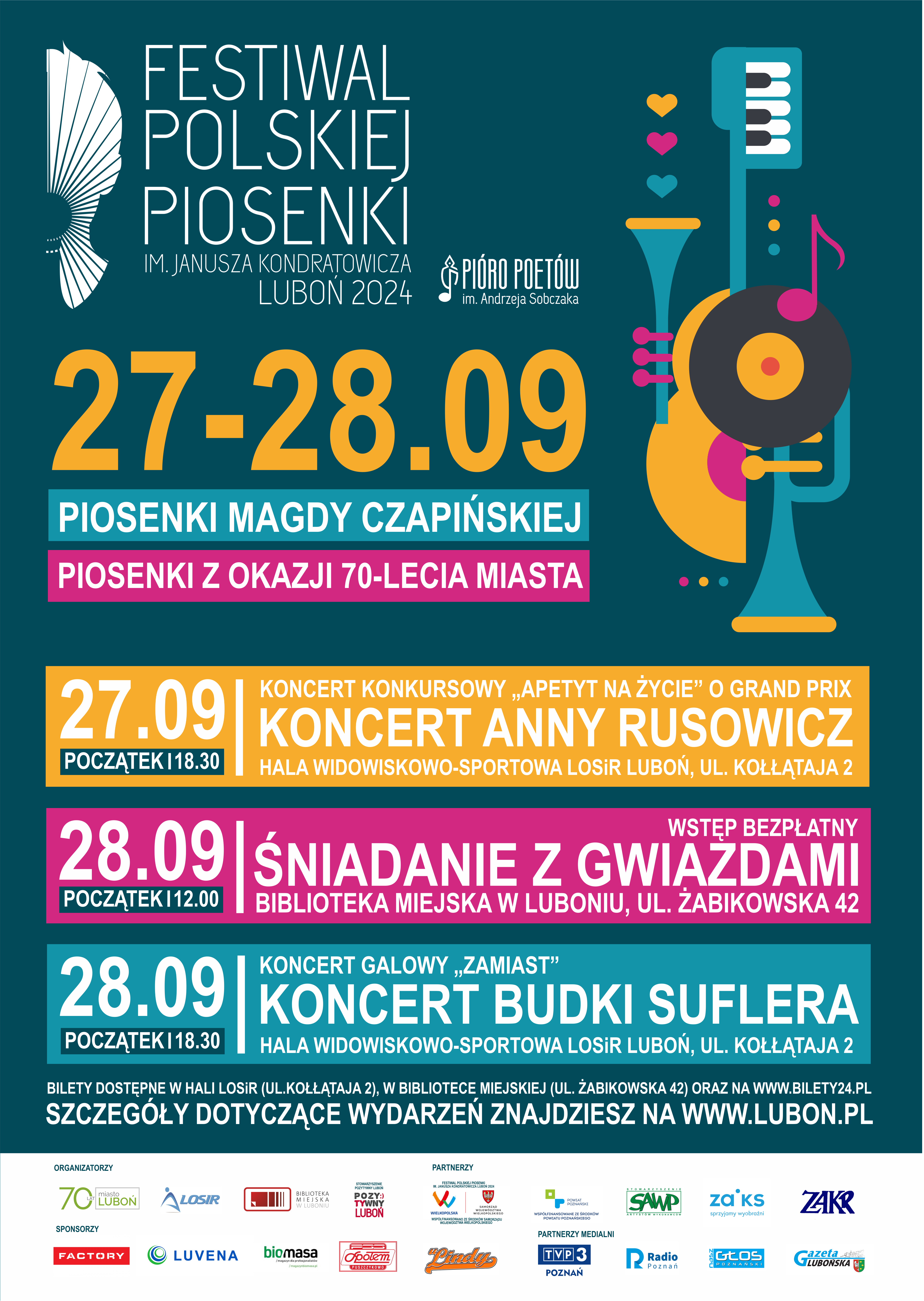 Afisz Festiwal Polskiej Piosenki Luboń 2024