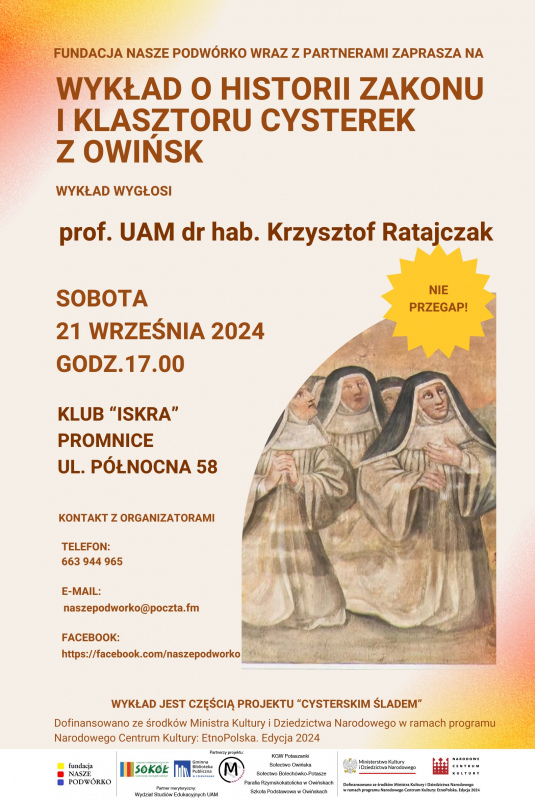 Wykład o historii zakonu i klasztoru cysterek z Owińsk