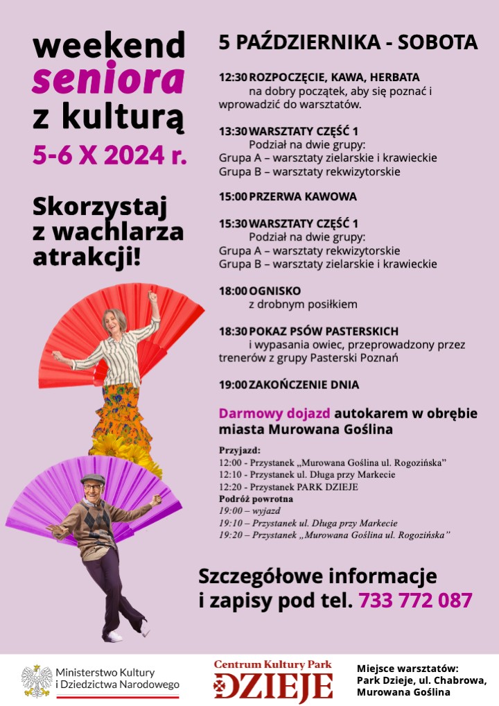 Weekend seniora z kulturą w Parku Dzieje