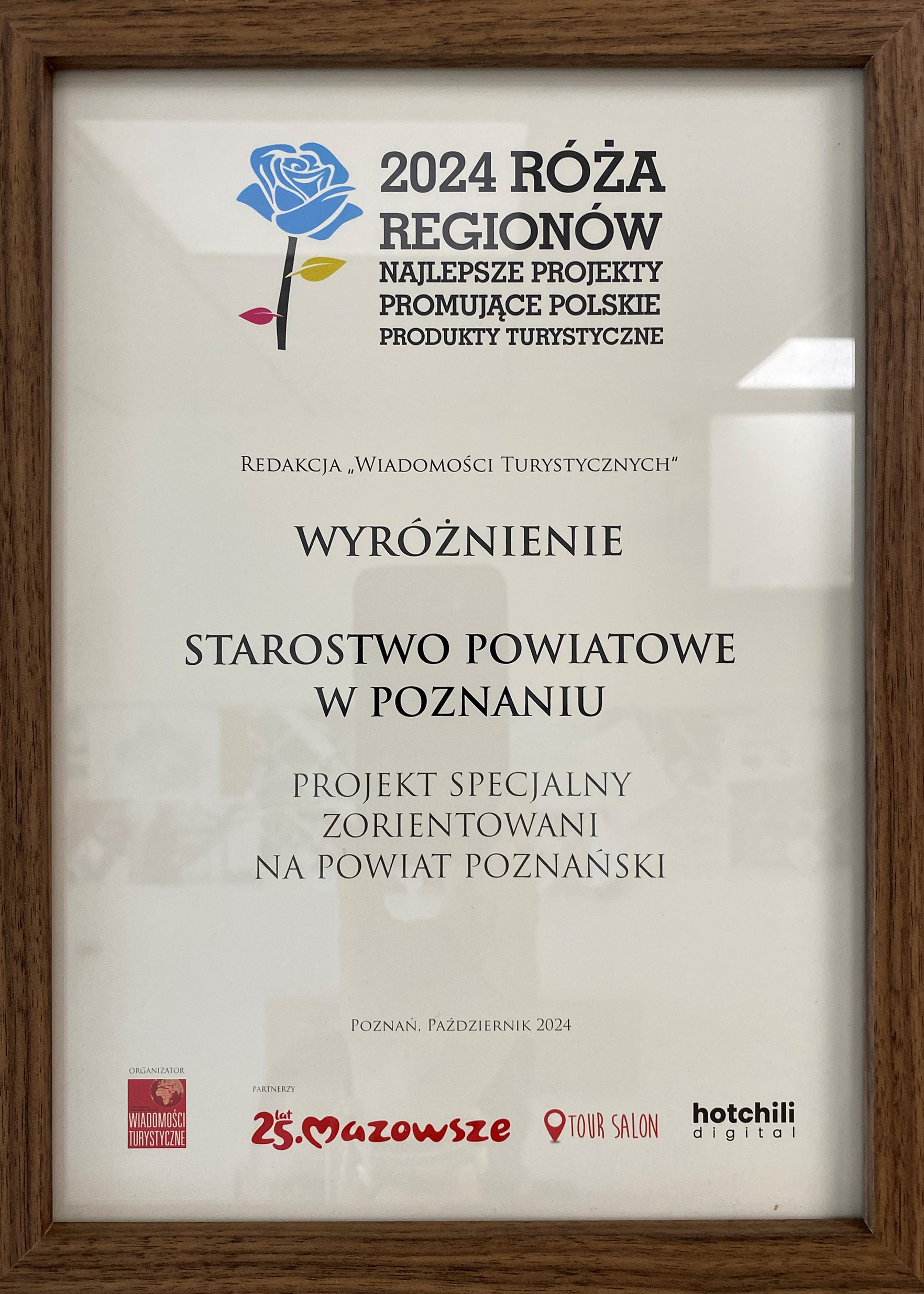 wyróżnienie za projekt specjalny - zorientowani na powiat poznański