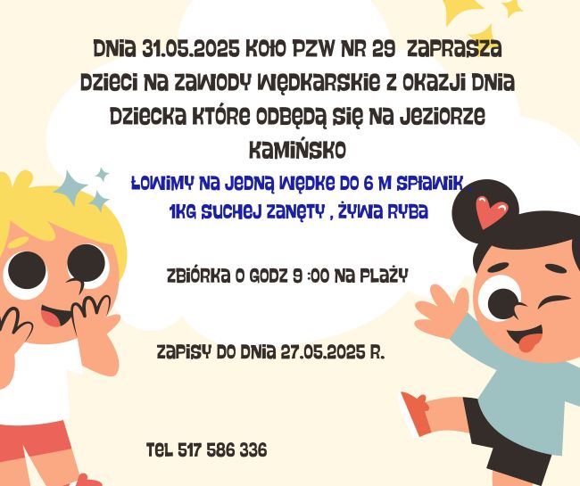 Zawody wędkarskie dla dzieci