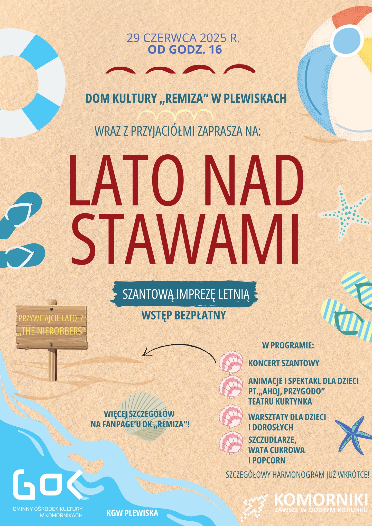 Plakat lato nad stawami