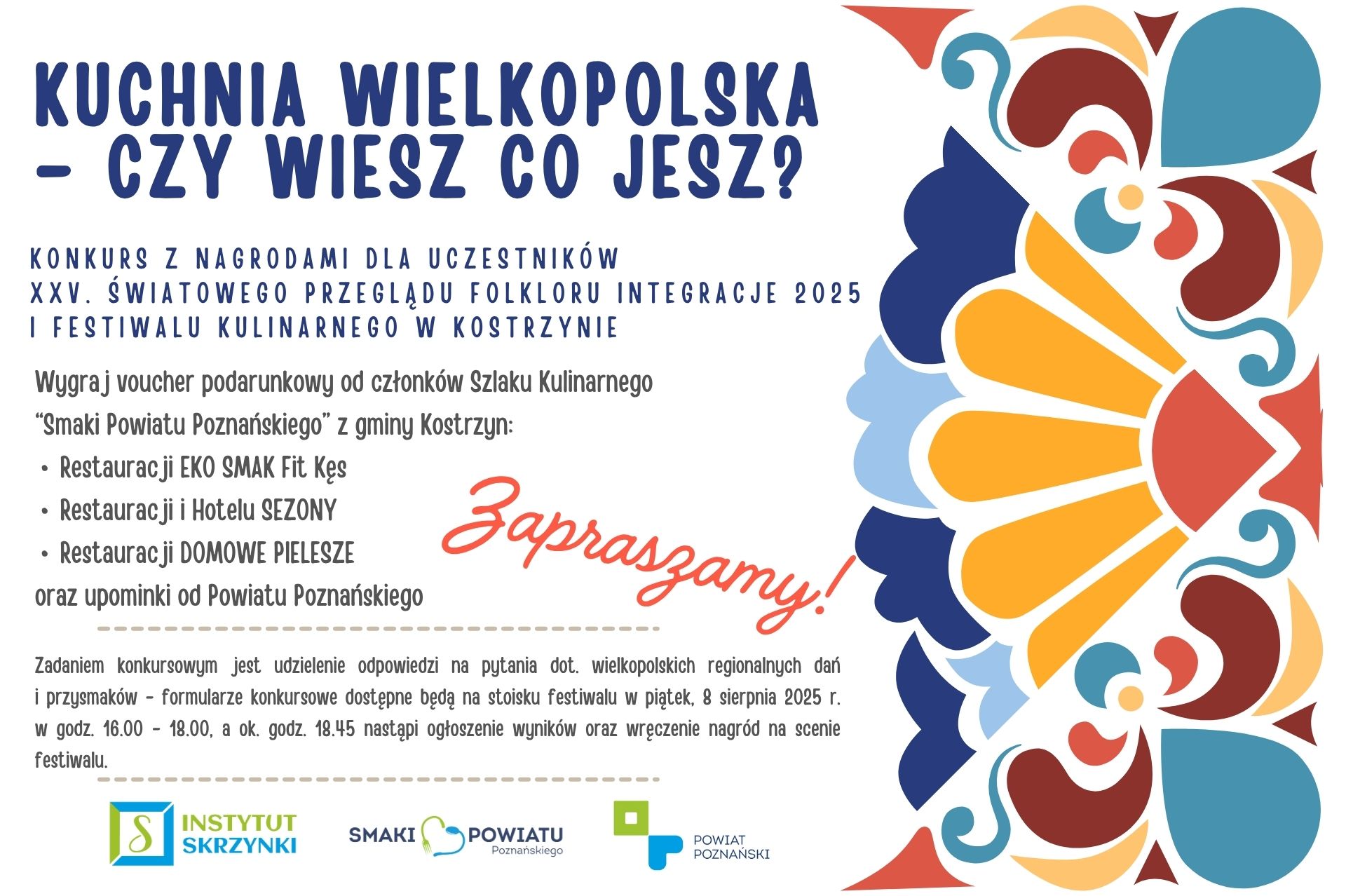 Plakat konkursu kulinarnego w Kostrzynie