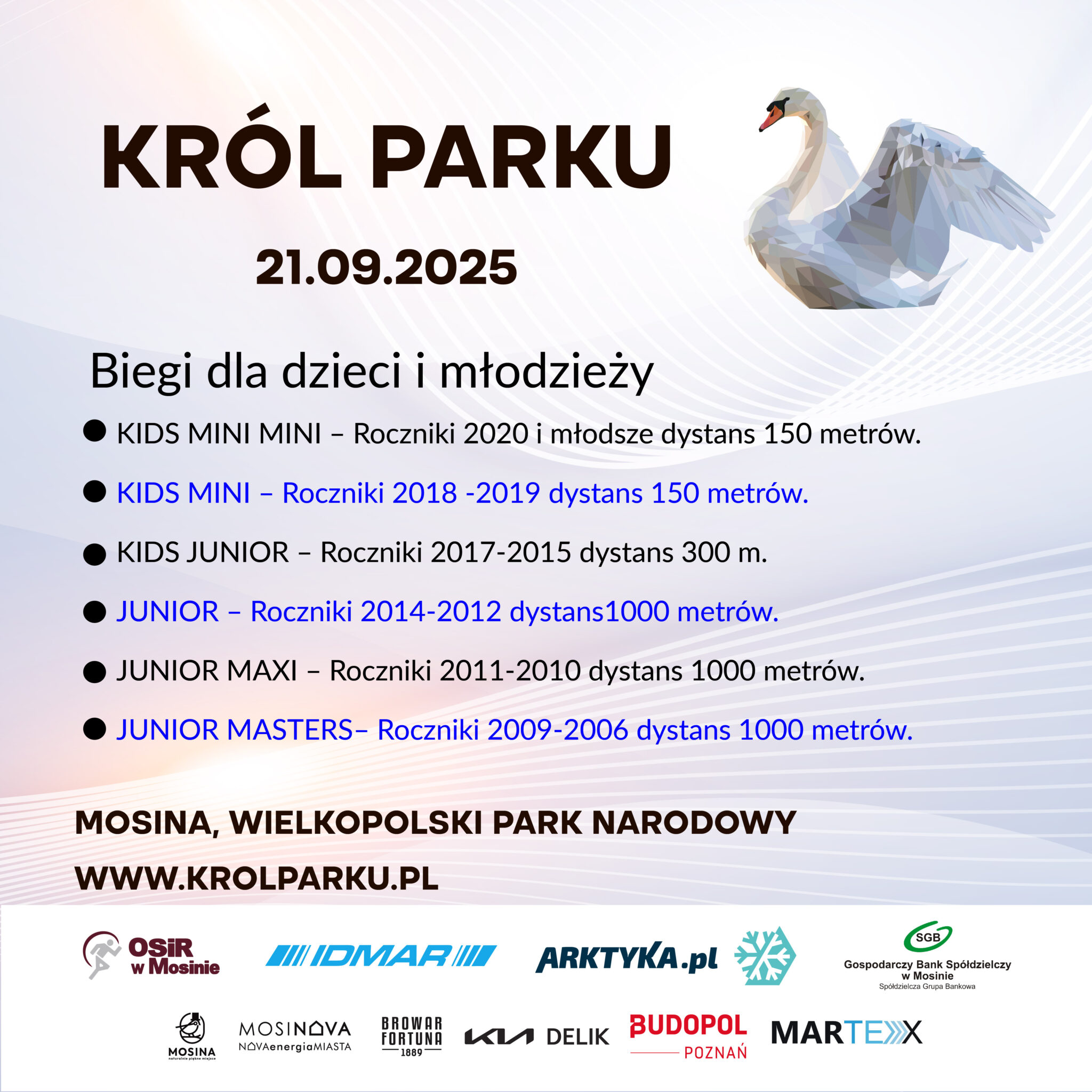 Plakat biegu w Mosinie