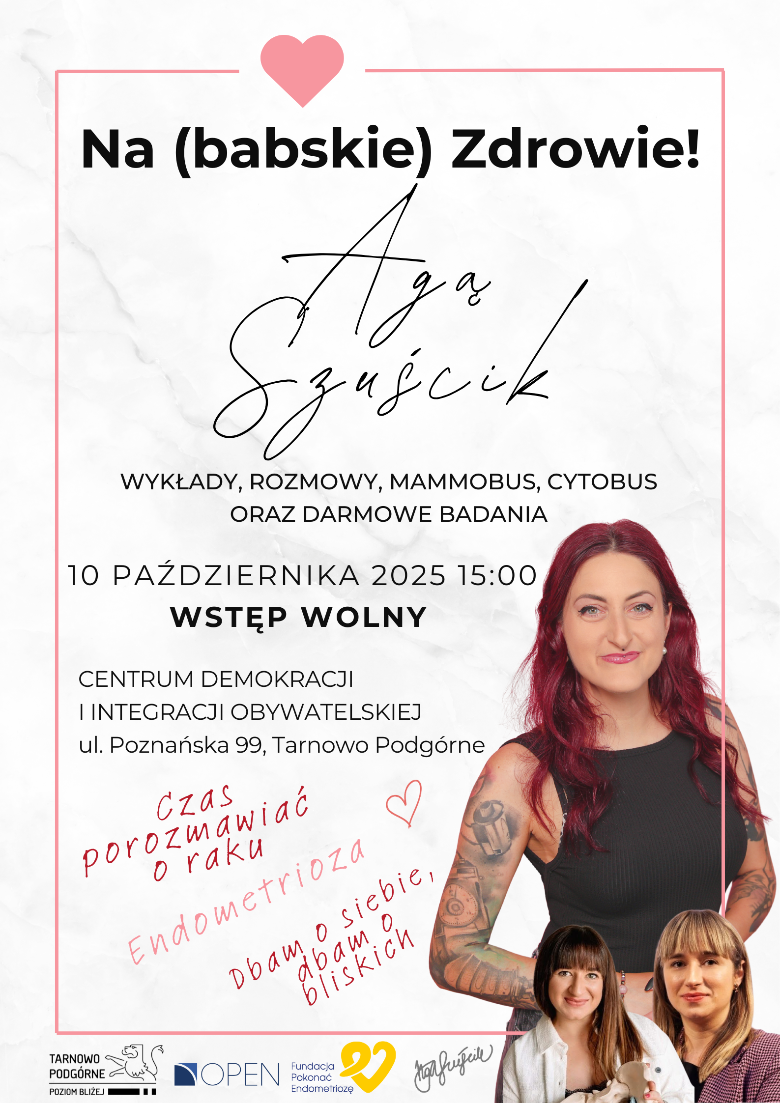 Plakat spotkania z Agą Szuścik