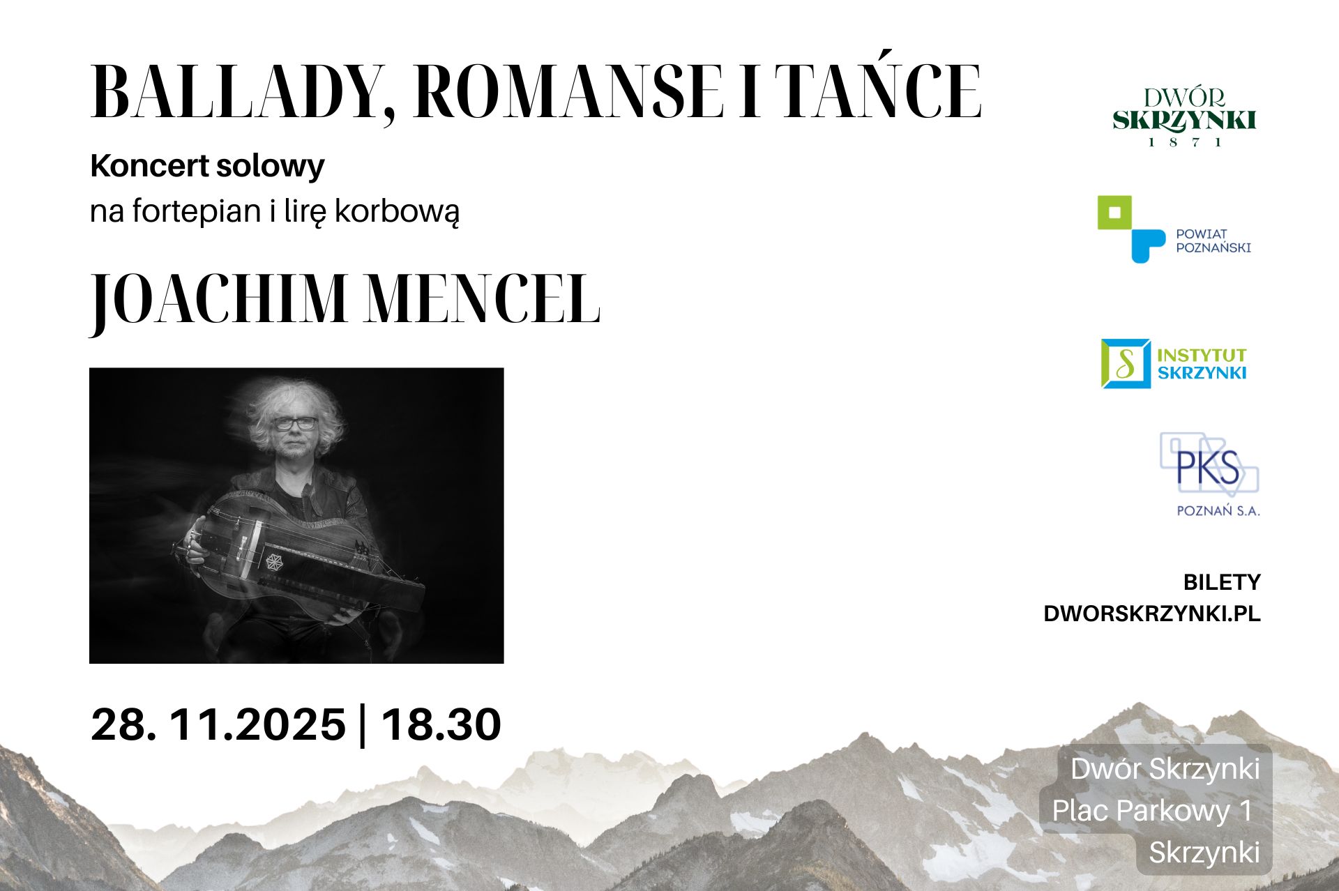 Plakat koncertu w Dworze Skrzynki
