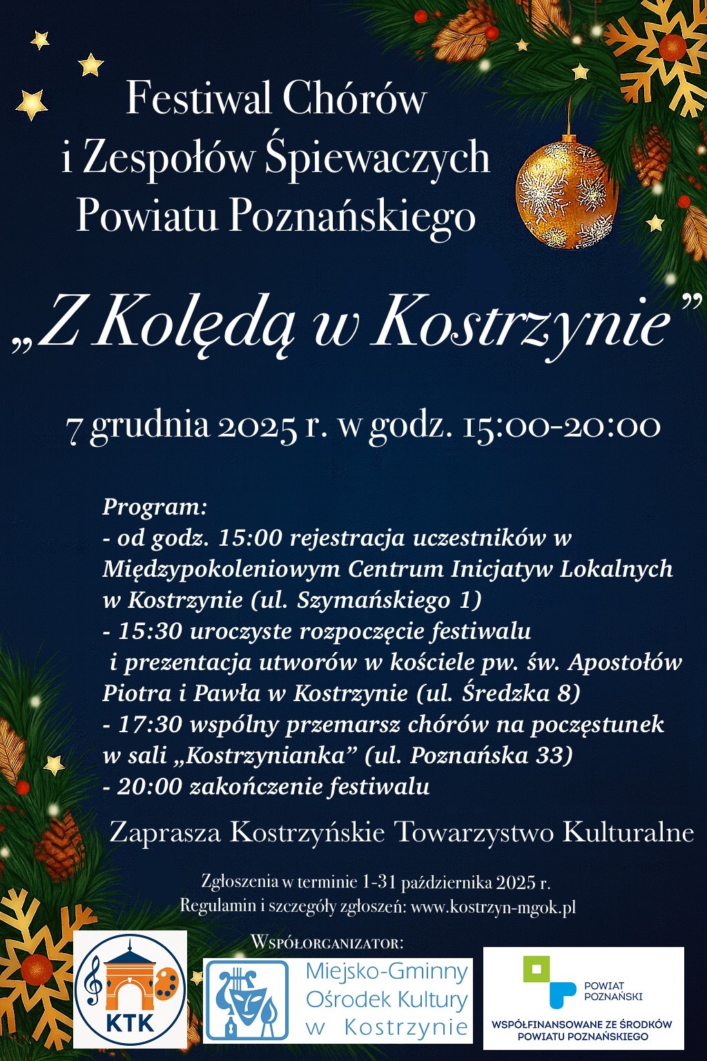 Plakat kolędowania w Kostrzynie