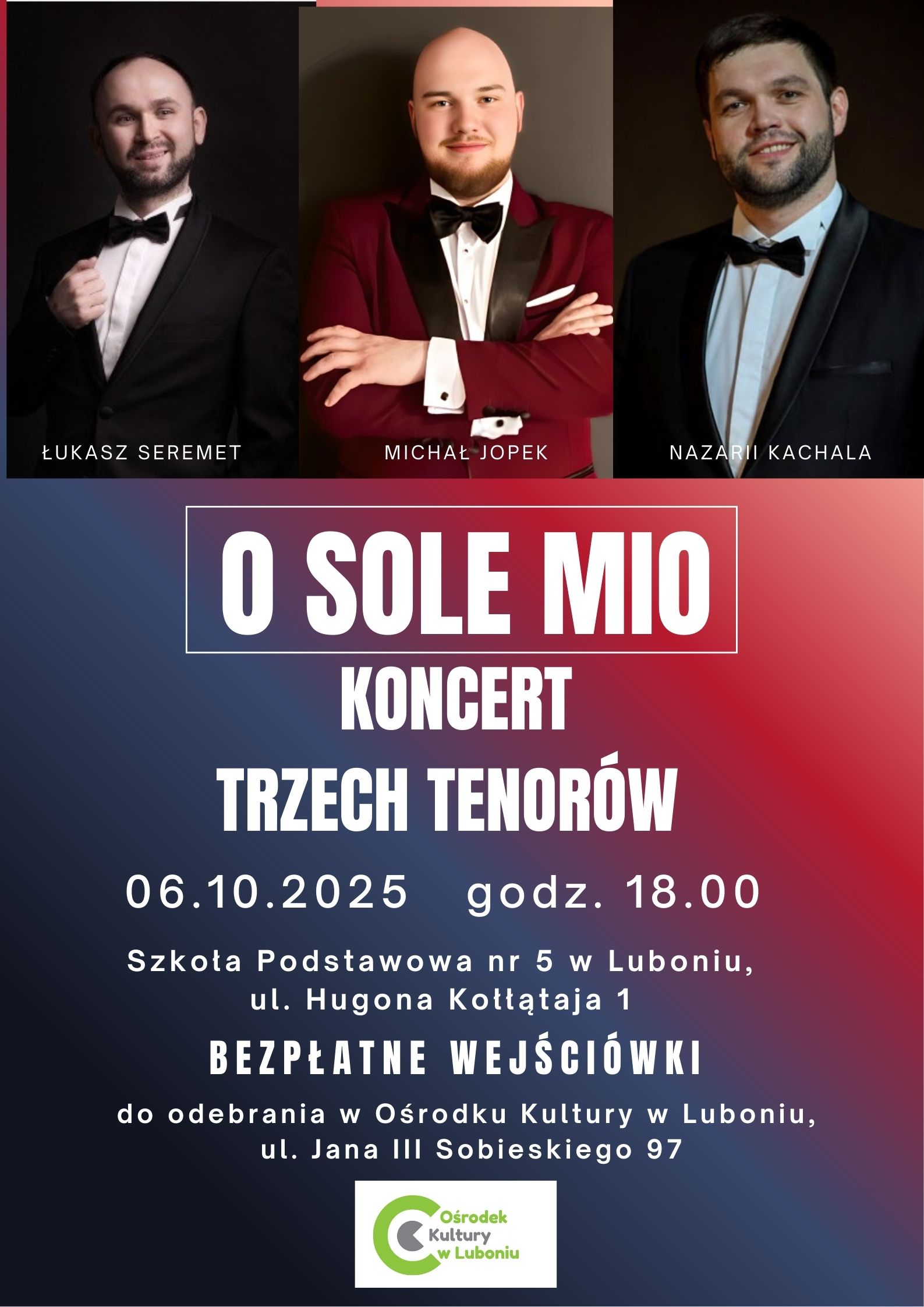 Plakat koncertu tenorów