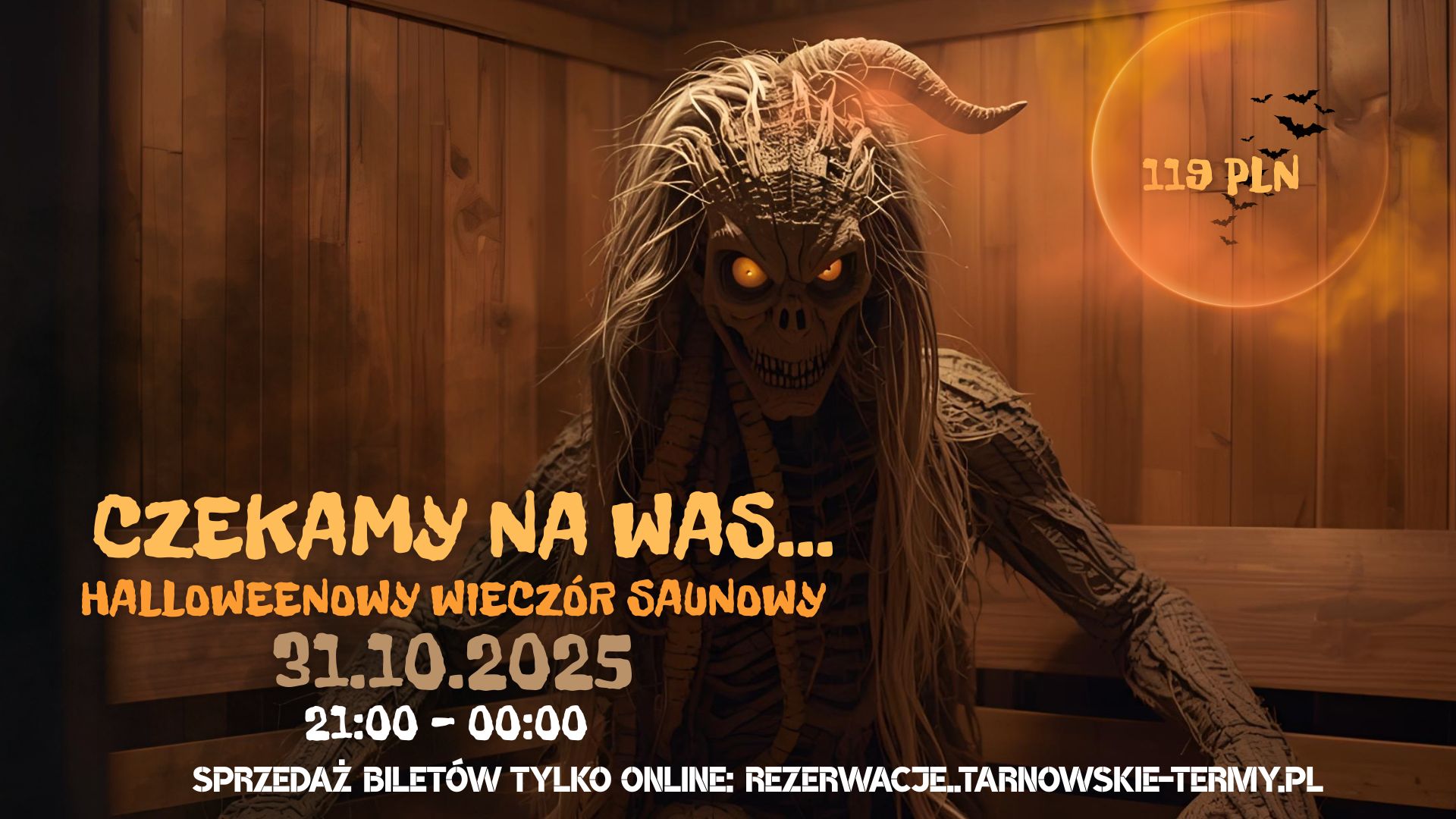 Haloweenowy Wieczór Saunowy plakat