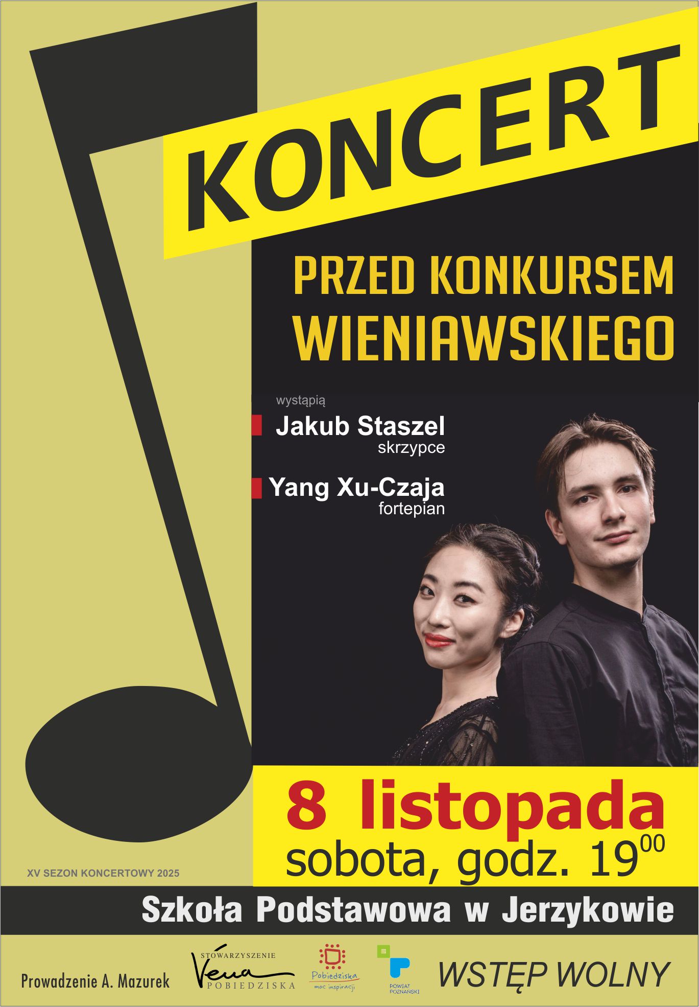 Plakat koncertu skrzypkowego w Jezrykowie