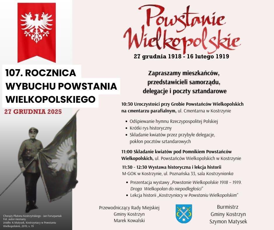 Plakat obchodów Powstania Wielkopolskiego w Kostrzynie