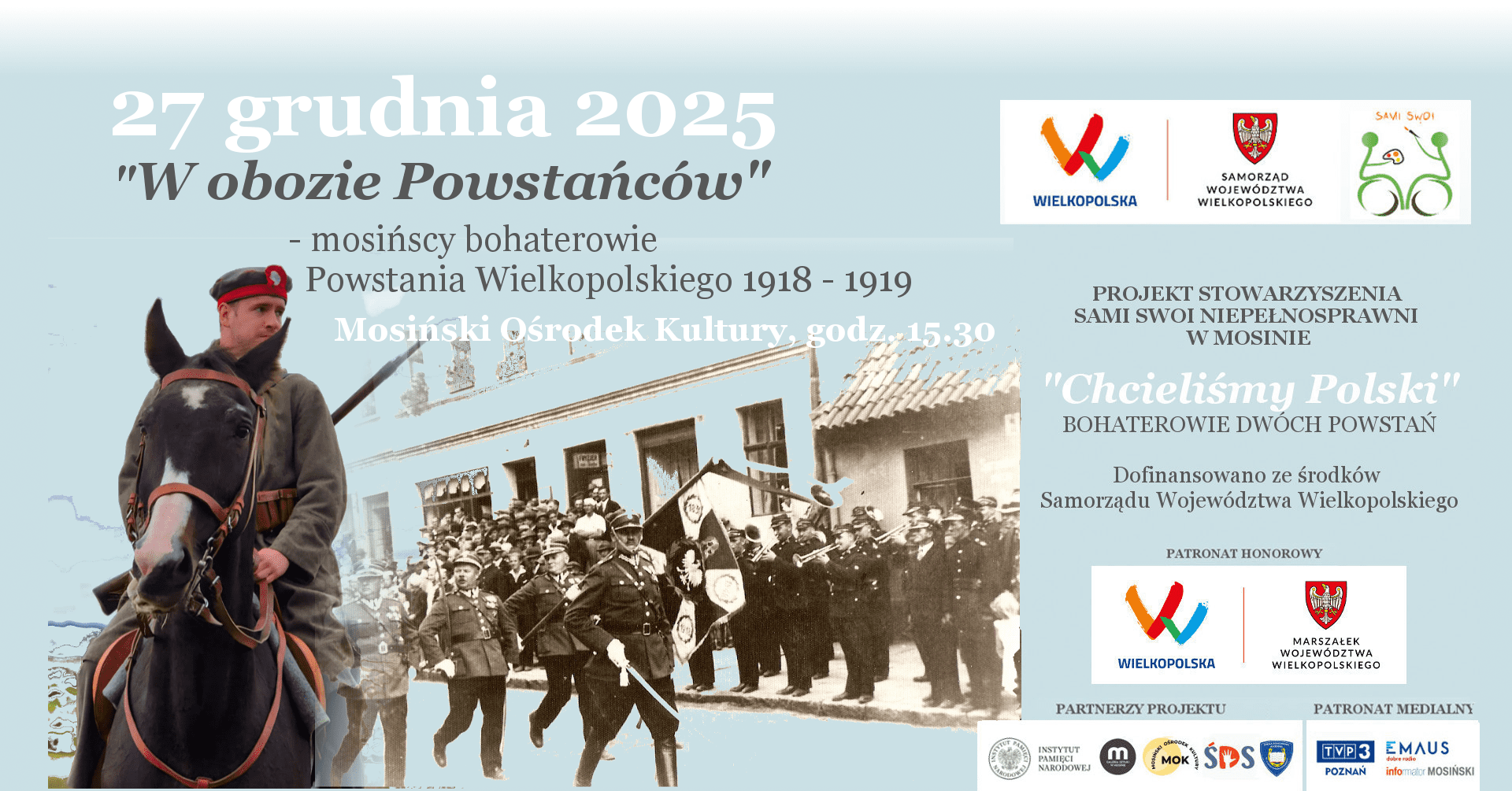 Plakat obchodów Powstania Wielkopolskiego w Mosinie