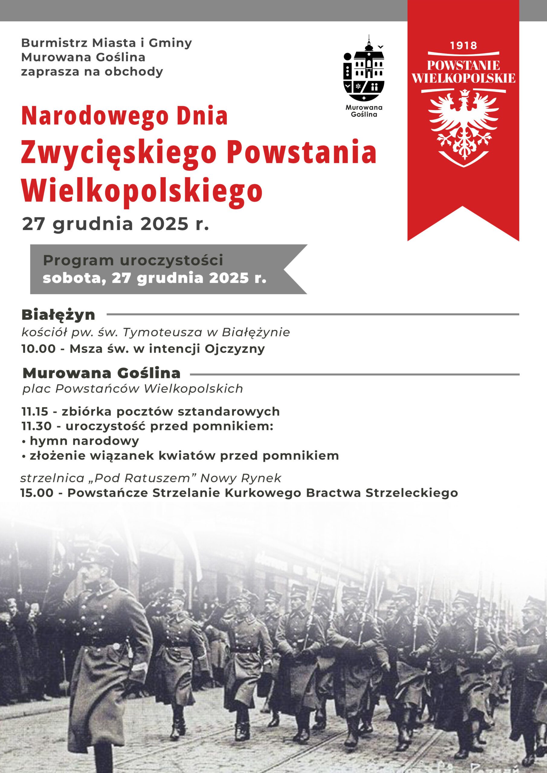 Plakat obchodów Powstania Wielkopolskiego w Murowanej Goślinie