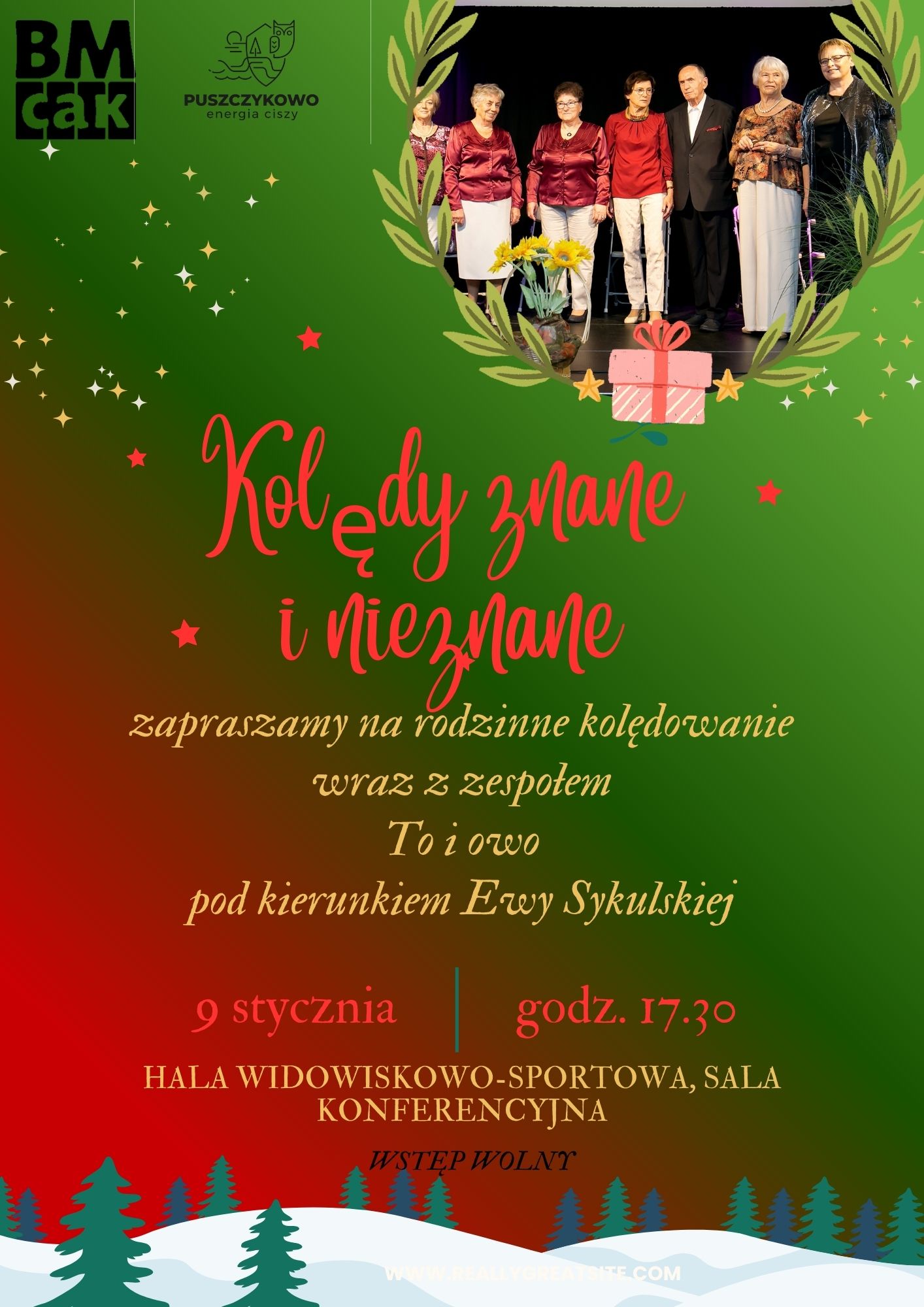 Plakat kolędowania w Puszczykowie