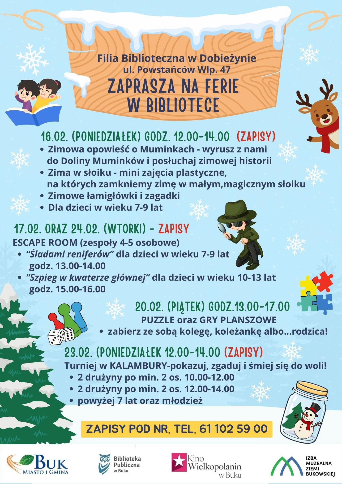 plakat ferii w dobieżynie