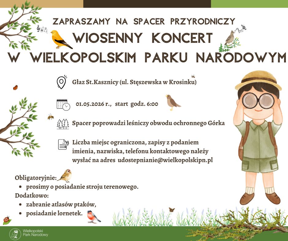Plakat o spacerze po WPN