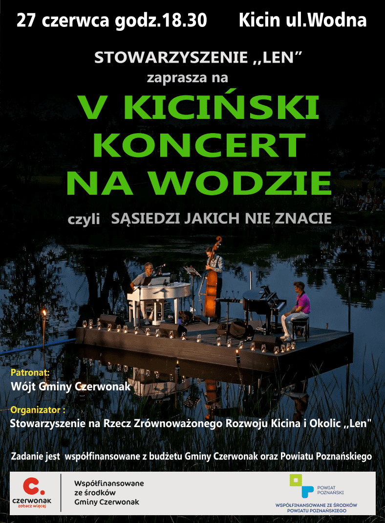 Plakat koncertu na wodzie