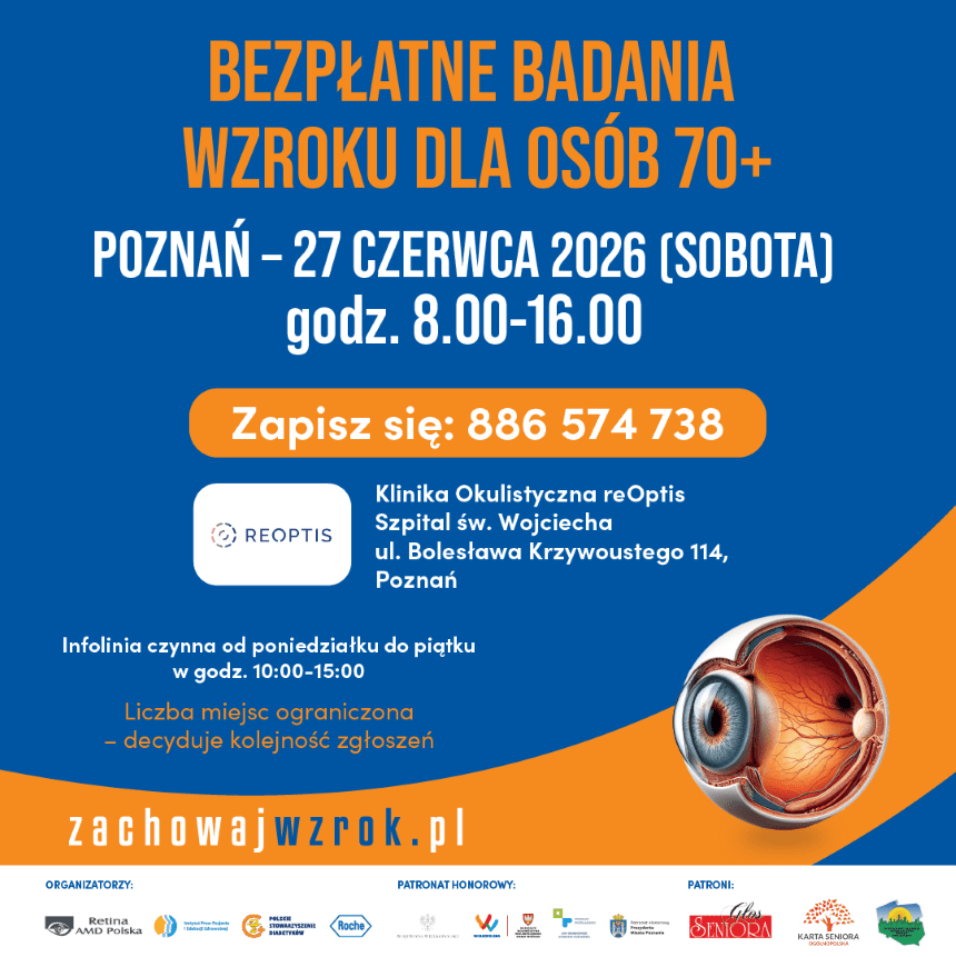 Bezpłatne badania wzroku dla seniorów w Poznaniu