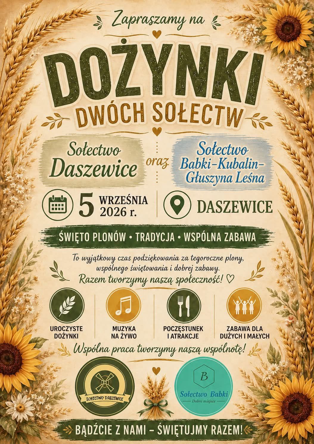 Plakat dożynek w gminie Mosina
