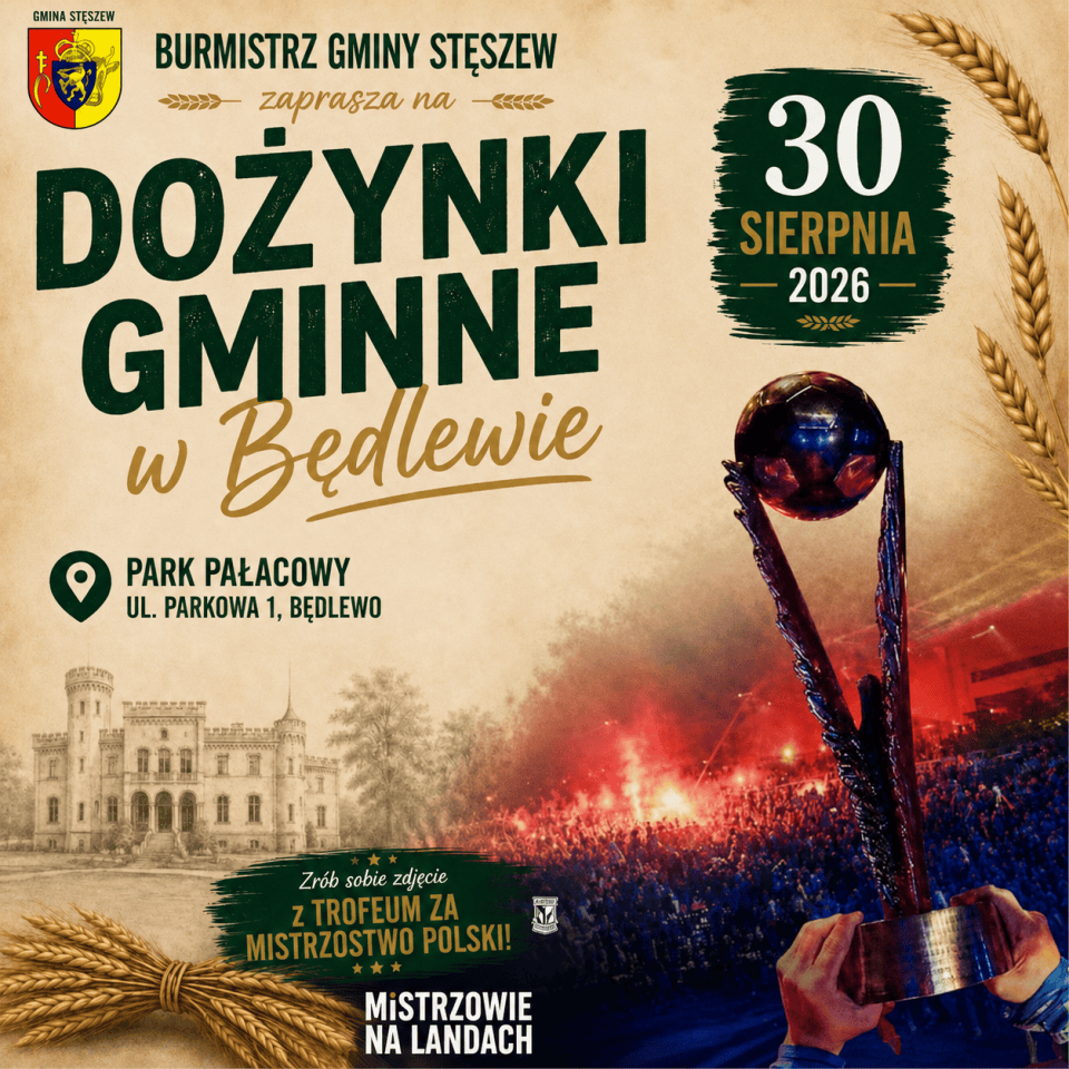 plakat dożynki w będlewie
